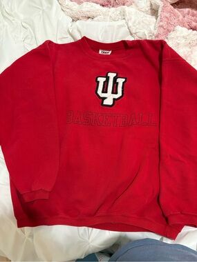 University  of Indiana Red Crewneck Basketball Sweatshirt
